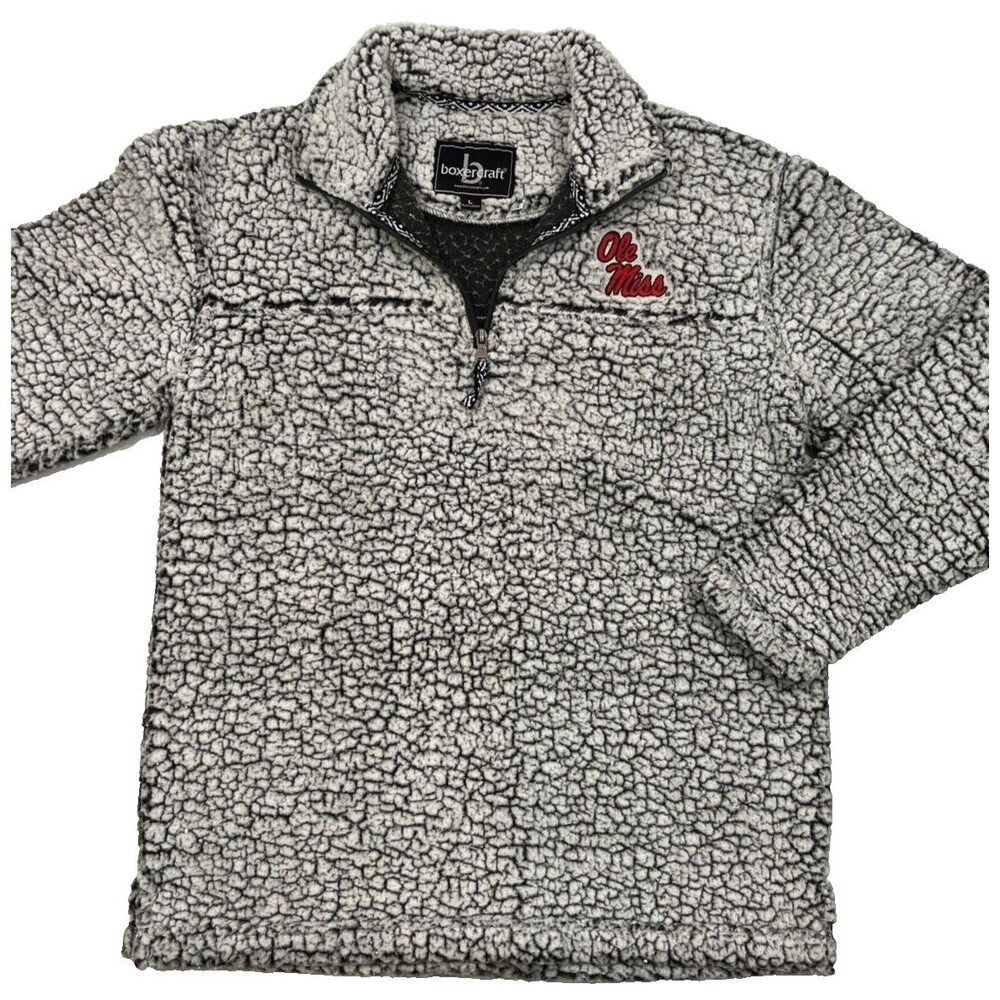 Boxercraft University of Mississippi Ole Miss Sherpa 1/4 Zip Pullover Large